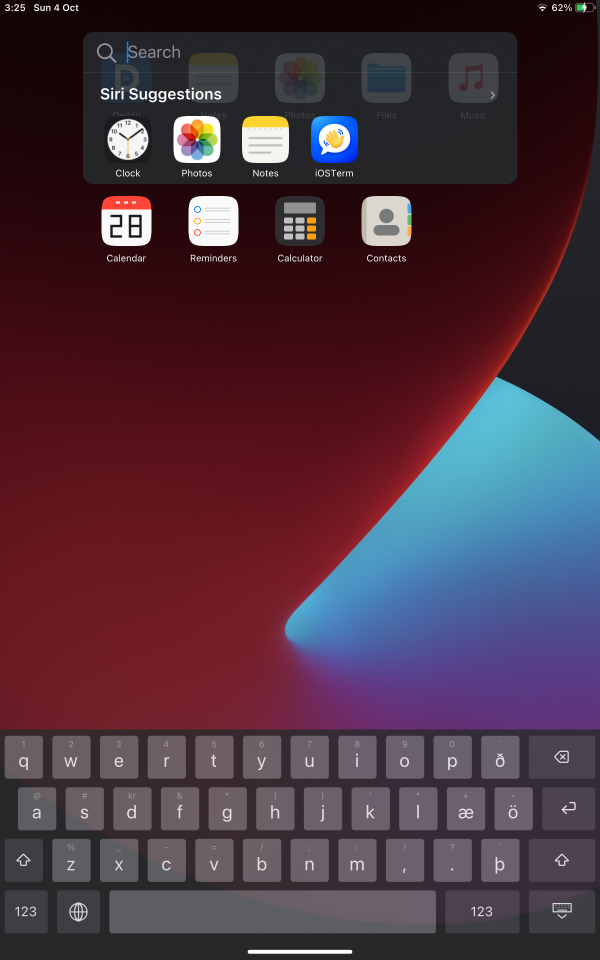 Spotlight search with Siri suggestions over the home screen